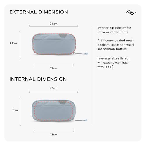 Image of Peak Design Small Wash Pouch, Coyote, Ocean Edition, Travel Toiletry Bag, Upright or Hanging Dopp Kit with Pockets, Magnetic Toothbrush Pocket, Wide UltraZip Opening, Toiletry Bag for Men and Women
