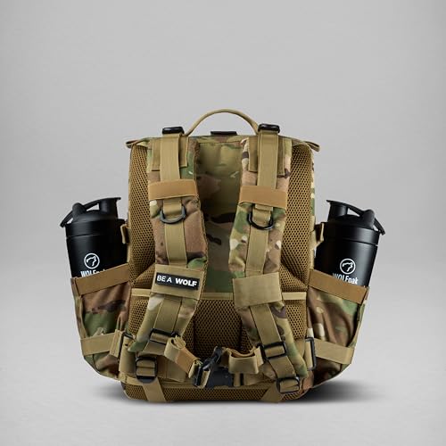 Image of WOLFpak 25L Athletic Gym Backpack (OCP Camo) Durable 1000D Waterproof Oxford Material w /MOLLE Webbing, Laptop Pocket & Dual Cup Holders, Durable Fitness /Travel /Military Daypack