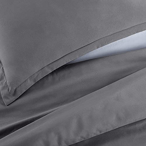 Parure de lit 3 pièces ultra douce hypoallergénique lit double gris