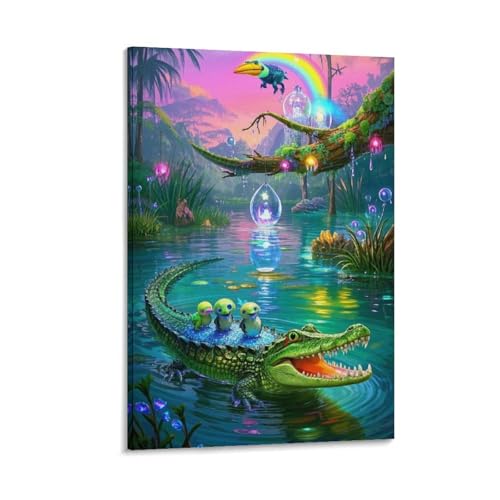 Peintures sur toile crocodile de haute qualite 16x24inch