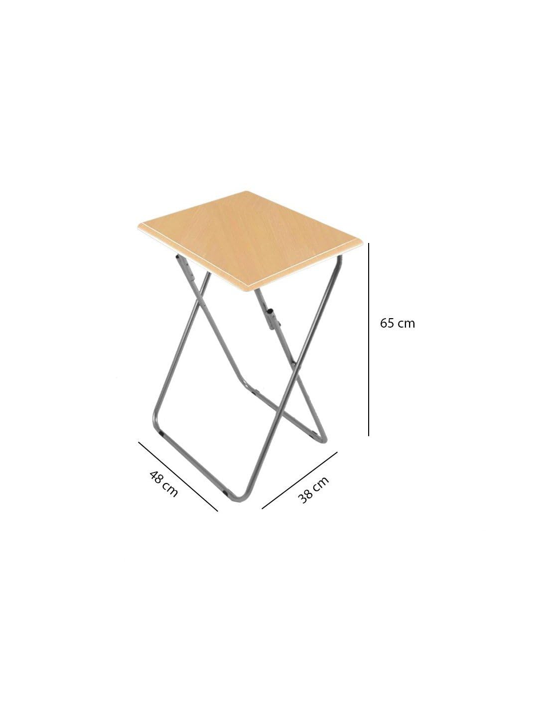 Jardin202 - Mesa Plegable Portátil Rectangular – Mesa Auxiliar Abatible 48 x 38 x 66 cm | (Madera Natural)