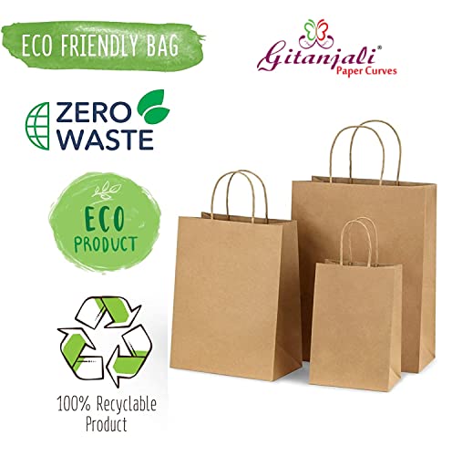 Image of Disposable Kraft Paper Bags 10X14X5 Inches(Brown)25Pcs -Shopping Merchandise Grocery Retail Paper Carry Bags, Craft Paper Durable Diy Gift Bag -Recycled Paper Bags(25 Pcs)