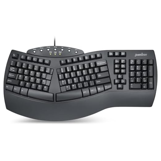 Perixx Periboard-512 Ergonomic Split Keyboard - Natural Ergonomic Design - Black - Bulky Size 19.09"x9.29"x1.73", US English Layout