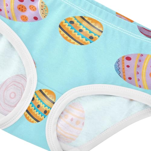 Cotton Girls Underwear Toddler Vibrant Colorful Easter Eggs Blue Little Girl Panties Artistic Underpants Briefs 2t4