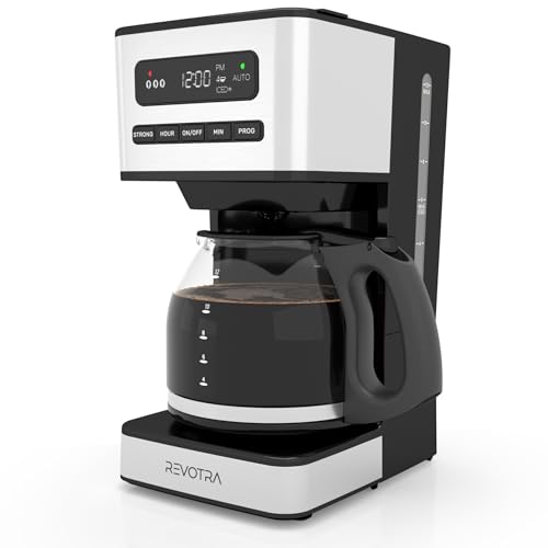 Comparison: Yabano Coffee Maker 7 REVOTRA 12-Cup Programmable Coffee Maker, Regular & Strong Brew Drip Coffee Machine, 1-4 Cup and Ice Coffee Setting, 24H Timer, Auto Shut-Off, Keep Warm, Pause & Serve