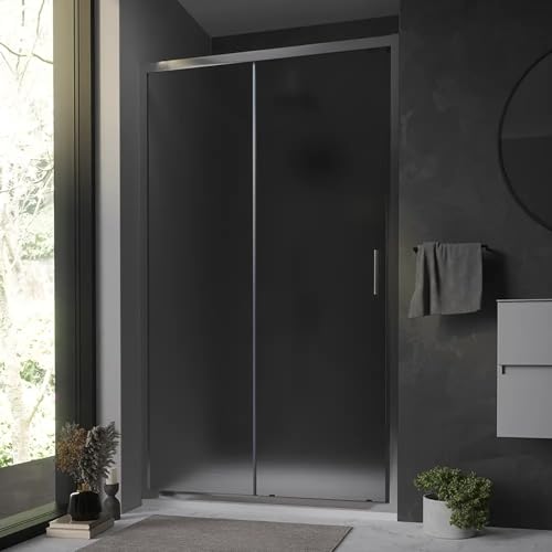 Nicchia Doccia 130 Cm Reversibile Scorrevole Vetro Opaco 6 Mm Profilo Cromato Altezza 198 Cm Parama Modello Tahiti - 2
