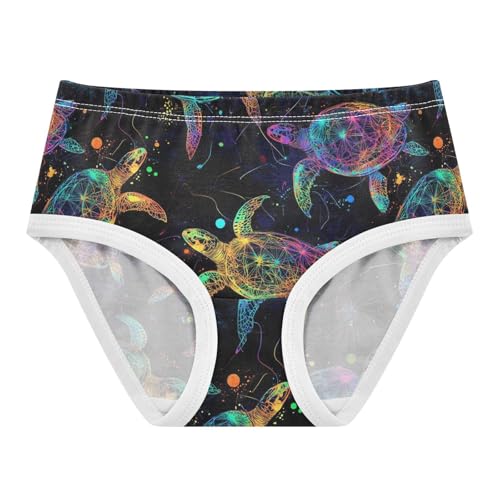 Wusikd Colorful Sea Turtles Girls' Underwear Cotton Girls Briefs Soft Toddler Underwear 2T