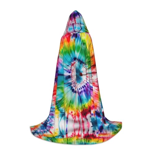 Cape à capuche tie dye hippie pour bal masqué et fête