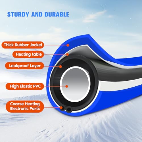 Image of Heated Water Hose for RV, 50FT Electrically Heated Garden Hoses, -45 ℉ Freeze Protection Heated Water Hose, Smart Self-regulating External Thermostat Heated Hose for RV Home Garden Camper