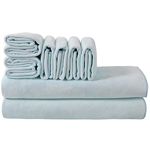 INCOOL Microfiber Towel Set, Quick Drying Towel, 8 Piece Towels | 2 Bath