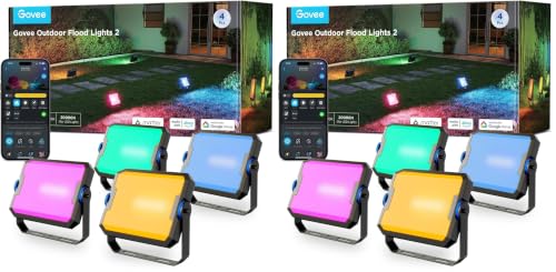 Image of Govee Outdoor Flood Lights 2, RGBIC IP66, Wired 8 Pack