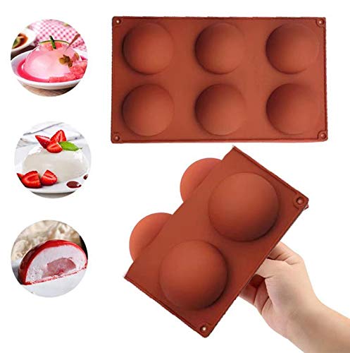 Chocolate Bomb Mold, 2 Packs Silicone Baking Mold for Making Hot Chocolate Bomb, Pudding, Cake, Jelly, Dome Mousse (Large)