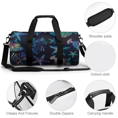 Sac de sport bleu étoile de mer sac de voyage 45cm
