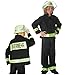 Produktbild KarnevalsTeufel Kinderkostüm Feuerwehrmann schwarz 2-TLG. Oberteil und Hose, Karneval, Fasching, Mottoparty (140)