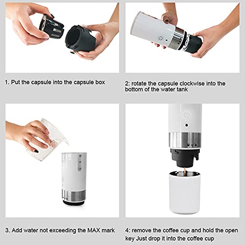 Tragbare Mini-Druckkaffeemaschine Manuelle Espresso-Atomatic-Kaffeemaschine USB-Ladekapsel-Espressomaschine – Bild 8