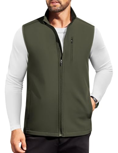 COOFANDY Men's Lightweight Shell Vest Army Green Medium
