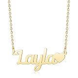 cly jewelry nameplate custom neckalce 18k gold plated name plate necklace with name customized heart pendant personalized gift for women
