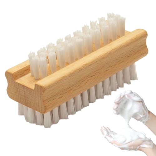 Palaufr Cepillo de uñas para limpiar las uñas - Cepillo de madera para uñas | Herramienta de manicura con mango antideslizante para niños, mujeres, corazones, hogar, salón
