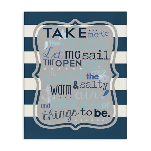 Stupell Home Décor Boy's Take Me To The Ocean Stretched Canvas Wall Art, 16 x 1.5 x 20, Proudly Made in USA