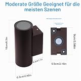 Klighten 2 pcs Outdoor Wall Light IP65 Up Down Outdoor Indoor Wall Lighting Modern Aluminum Wall Lamp for Garden Entrance Corridor Courtyard, Socket GU10, Bulb not Included, Bronze - 4