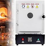 LQQYJSM 1750 W Elektro-Brennofen Für Keramikarbeiten Zu Hause 1150 °C Muffelofen Für Wärmebehandlungen, Mit Sichtfenster Und Pid-Temperaturregelung; Labor-Muffelofen Für Heimwerker Und Gipsbrennen