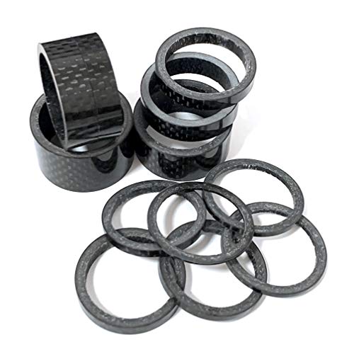 Farbetter 12 Pieces Bike Carbon Fiber Headset Spacer Bicycle Stem Spacer Kit 1-1/8 Inch 20/15/10/8/5/3/2/1Mm, 8 Sizes #TOP4