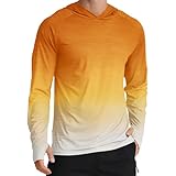 APTRO メンズ UPF 50+ 日焼け防止 長袖 パーカー シャツ UV アウトドア フィッシングシャツ SPF ラッシュガード シャツ 男性用, Ms16 オレンジ, Medium