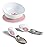 doddl Toddler Utensils, Ergonomic Fork and Spoon Set for Self Feeding, Stainless Steel Silverware for 1-3 Year Olds, BPA Free, Dishwasher Safe (Dusky Rose + Bowl)