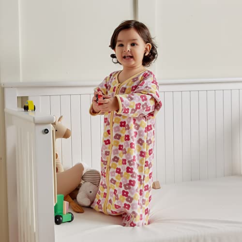 Daysu Micro Fleece Baby Sleep Sack With Long Sleeves, Plush Warm Baby Sleeping Bag With 2-Way Zipper, Unisex Sleep Sack For Infant Newborn 18-24 Months, Floral #TOP4