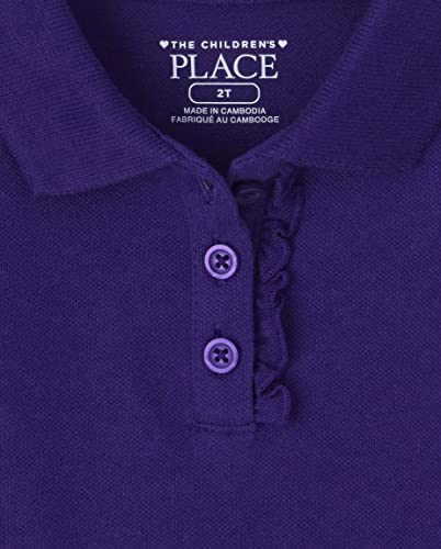 The Children's Place Baby Girls and Toddler Girls Long Sleeve Ruffle Pique Polo, Regal Violet, 4T2