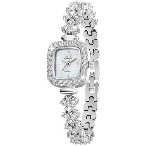 Montre femme carré diamant étanche avec bracelet argenté quartz YOOTEN