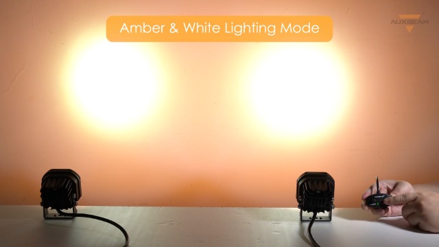 Image of Auxbeam XP-Ultra Series 6 Modes 3 Inch Amber White LED Light Pods | 9600LM, Dual Color Offroad Lights for Trucks Jeep ATV, Spot Flood Combo Ditch Lights, Strobe Light, LED Cube, Memory Function