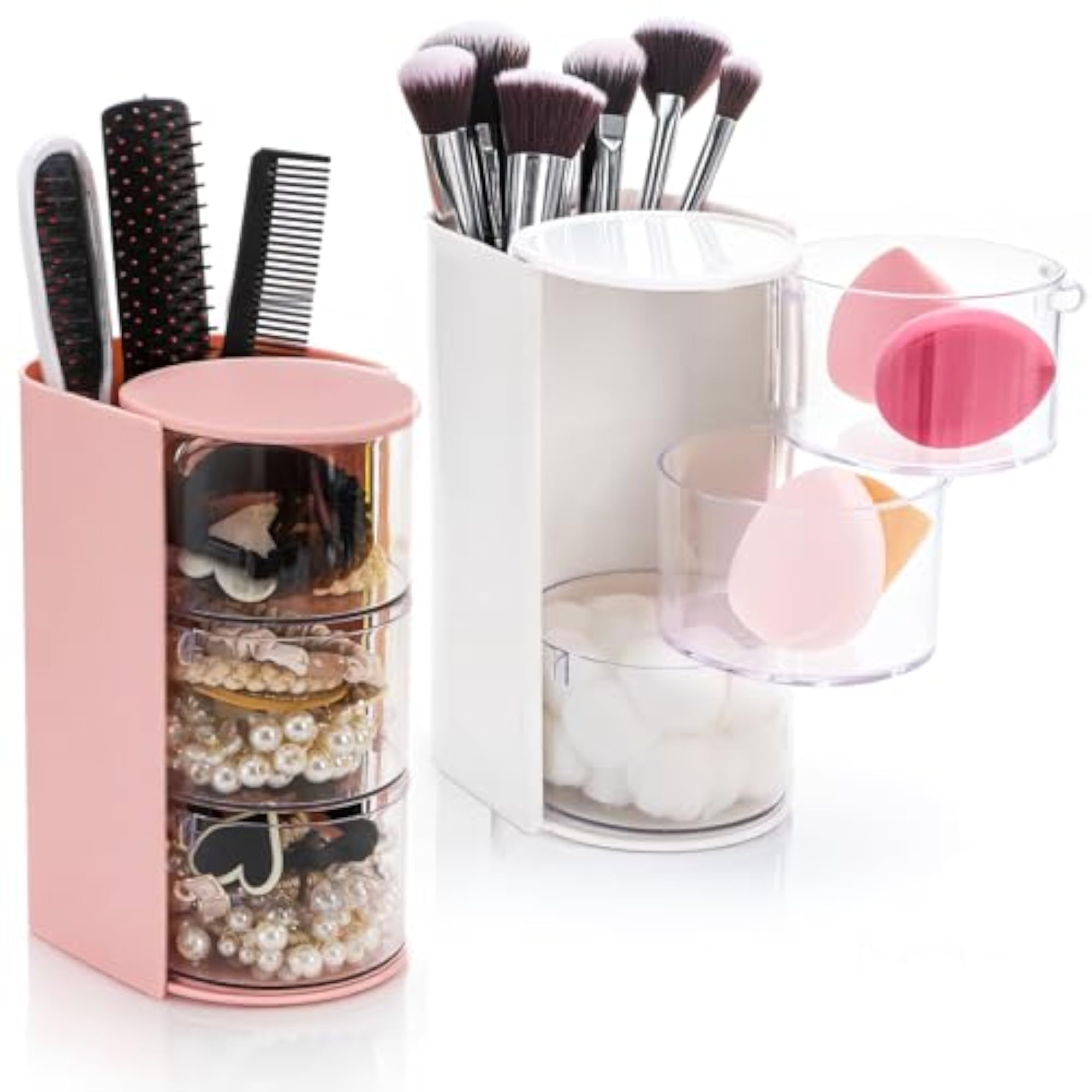 2 Pack Hair Brush Holders Rotatable Organizer