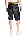 Southpole Men's Belted Basic Denim Shorts in Shiny Streaky Fabric