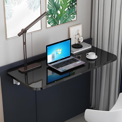 Table murale rabattable pour petits espaces - Solution bureau noir