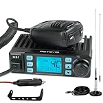 Retevis MB1 AM/FM CB Radio, 40 CH CB Mobile Radio with 45 Inch CB Antenna, Instant Channel 9/19, 7-Color Screen, Auto-Scan, Trucker Essentials