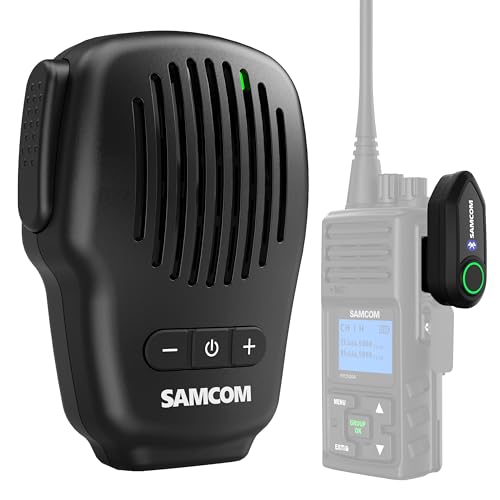 Image of SAMCOM Wireless PTT Microphone Bluetooth Speaker Mic for Walkie Talkie