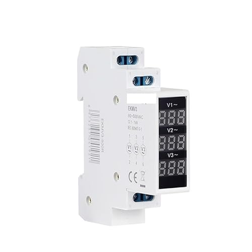 Modular Din Rail Voltage Meter Led Three-phase Digital Voltmeter Ac 80-500V 220v 230v 380v EKMV3
