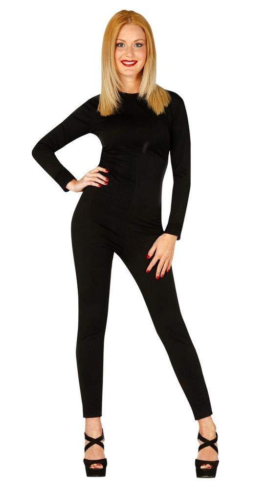 shoperama Body básico de manga larga para disfraz de mujer, accesorio de disfraz, ballet, danza, mono, mono, carnaval, color: negro, talla: M/L