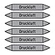 Aufkleber: 200x30 mm, 6 Stück - Gruppe 3 - Luft - Rohrleitungskennzeichnung - nach DIN 2403 - Sprache: deutsch - Druckluft