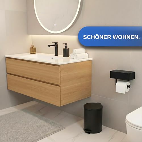 Pandonix® Toilettenpapierhalter mit Feuchttücherbox - Edelstahl - Toilettenpapierhalter ohne Bohren - klopapierhalter mit feuchttücherbox - Selbstklebender Klopapierhalter ohne Bohren