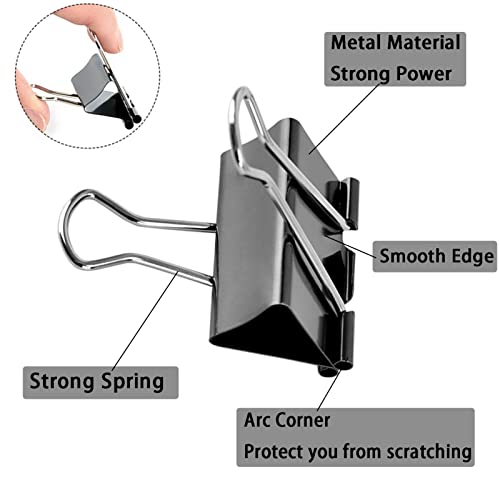 2 Inch Binder Clips(60Pcs), Large Binder Clips Heavy Duty Paper Clamps for Office and Home Supplies image 7