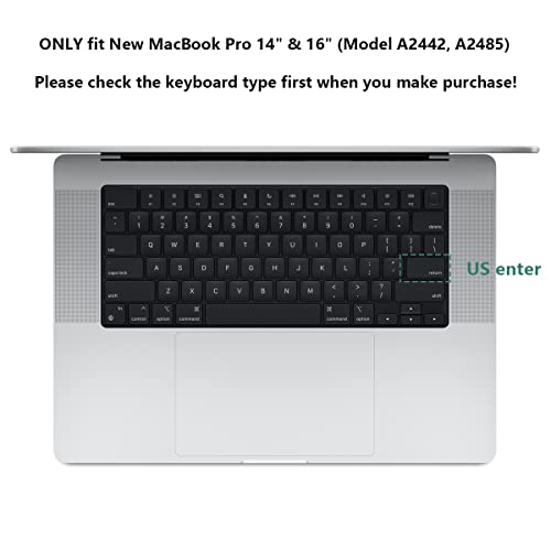 Batianda For New Macbook Pro 14 16 Inch Keyboard Cover 2021 2023 A2779 A2780 With M2 M1 Pro/Max Chip And M2 Macbook Air 13 Premium Ultra Thin Gradient Color Waterproof Keyboard Skin, Gradient Grey #TOP2