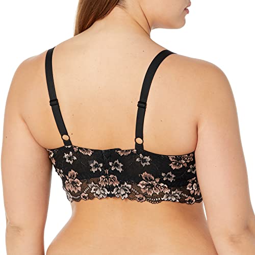 Cosabella Women's Plus Size Savona Extended Longline Bralette, Black/Mandorla, 3X - Image 3