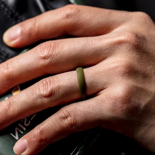 Image of ThunderFit Silicone Rings for Him and Her, Rubber Engagement Bands Unisex - 1 /4 /5 /7 /8 Variety Multipack