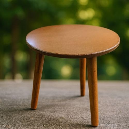Image of WOOYNEX WOODEN Multifunctional Plant Stand - Modern Home Decor, Wood Planter Holder for Flower Pots, For Living Room Bedroom Balcony Indoor and Outdoor - Kids Stool-(Natural)
