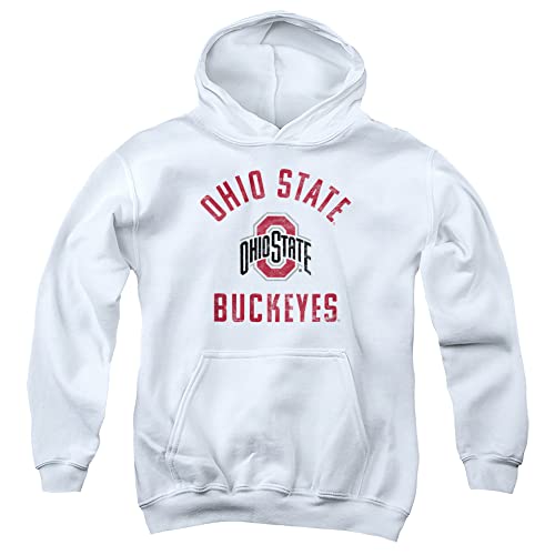 The Ohio State University Official Buckeyes Logo Unisex Youth Pull-Over Hoodie,White, X-Large