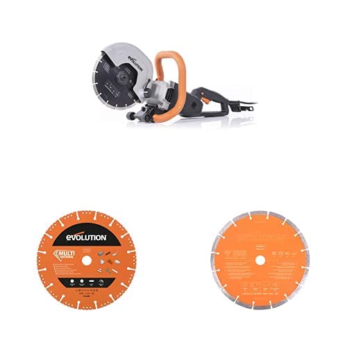 Evolution R230Dct - 9 In Concrete Saw, 3 X Diamond Blade Bundle #TOP26