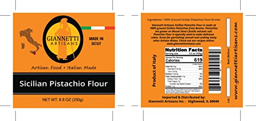 Giannetti Artisans Sicilian Pistachio Flour From Sicily (100% Ground Certified Bronte Pistachios, 8.8 Oz) #TOP4