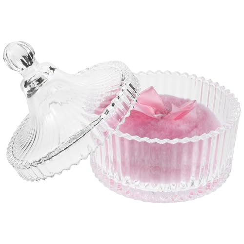 Cabilock Borla Redonda De Polvos Extragrande Rosa Con Lazo, Aplicador Suave De Maquillaje, 90x30 Mm, Para Mujer, Uso Corporal y Facial, Esponja Esponjosa Para Base, Aseo Personal